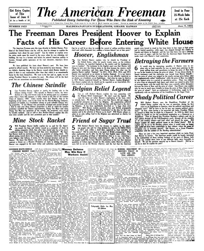 The American Freeman, Number 1853, June 6, 1931